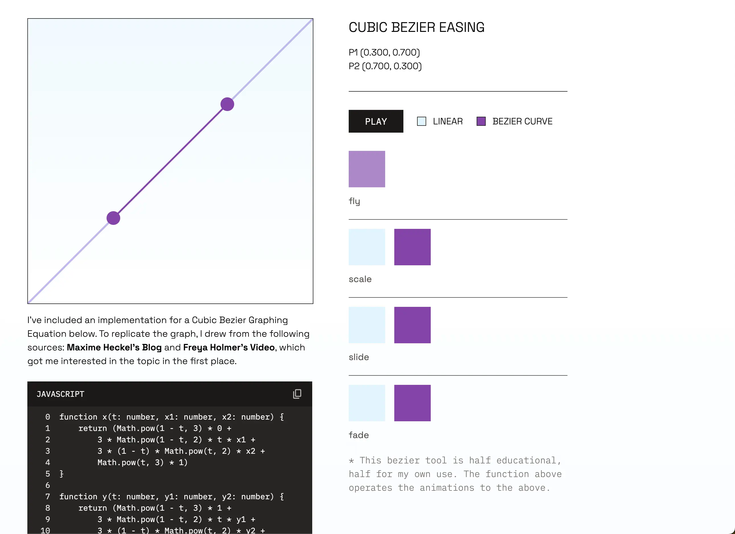 Easing Experiment